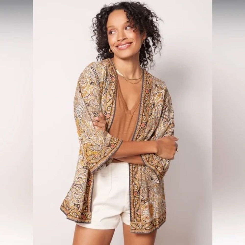 NWT Cleobella Kalidescope Open Wrap Boho Short Kimono M/L